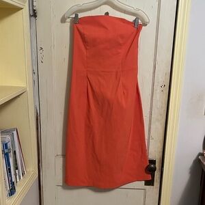 Elegant Strapless Coral Dress
